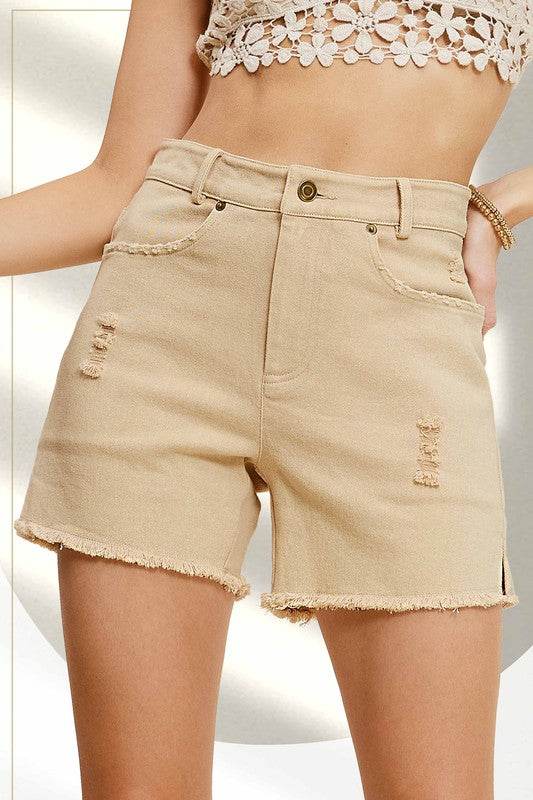 La Miel Casual Washed Regular Denim Shorts With Pockets - Rosa Apparel
