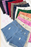 La Miel Casual Washed Regular Denim Shorts With Pockets - Rosa Apparel
