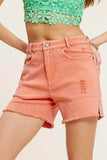 La Miel Casual Washed Regular Denim Shorts With Pockets - Rosa Apparel