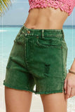 La Miel Casual Washed Regular Denim Shorts With Pockets - Rosa Apparel