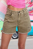La Miel Casual Washed Regular Denim Shorts With Pockets - Rosa Apparel