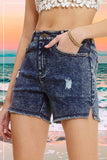 La Miel Casual Washed Regular Denim Shorts With Pockets - Rosa Apparel