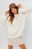 Le Lis Ribbed Knitted Drop Shoulder Round Neck Sweater - Rosa Apparel