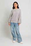 Le Lis Ribbed Knitted Drop Shoulder Round Neck Sweater - Rosa Apparel