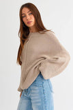 Le Lis Ribbed Knitted Drop Shoulder Round Neck Sweater - Rosa Apparel
