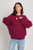 Le Lis Ribbed Knitted Drop Shoulder Round Neck Sweater - Rosa Apparel
