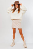 Le Lis Ribbed Knitted Drop Shoulder Round Neck Sweater - Rosa Apparel