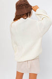 Le Lis Ribbed Knitted Drop Shoulder Round Neck Sweater - Rosa Apparel