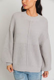 Le Lis Ribbed Knitted Drop Shoulder Round Neck Sweater - Rosa Apparel