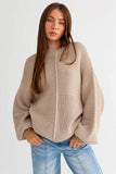 Le Lis Ribbed Knitted Drop Shoulder Round Neck Sweater - Rosa Apparel