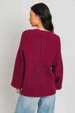 Le Lis Ribbed Knitted Drop Shoulder Round Neck Sweater - Rosa Apparel
