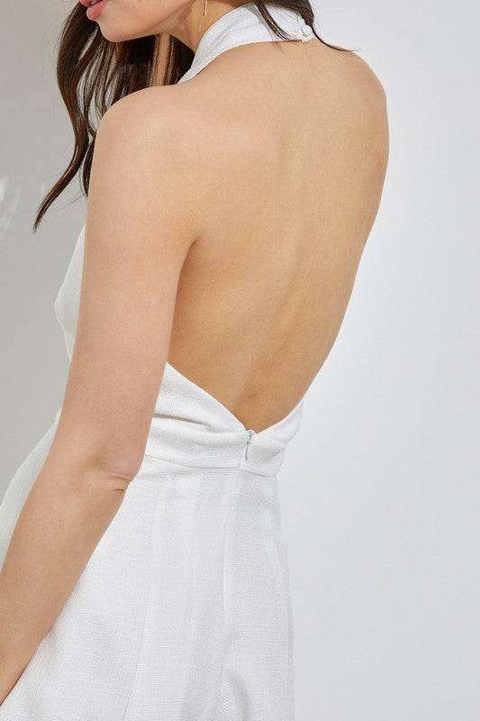 Do + Be Sexy Halter Neck Sleeveless Wide Leg Romper - Rosa Apparel