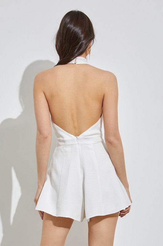 Do + Be Sexy Halter Neck Sleeveless Wide Leg Romper - Rosa Apparel