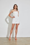 Do + Be Romantic Off Shoulder Sleeveless Ruffle Knee-Length Dress - Rosa Apparel