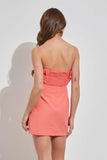 Do + Be Romantic Off Shoulder Sleeveless Ruffle Knee-Length Dress - Rosa Apparel