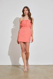 Do + Be Romantic Off Shoulder Sleeveless Ruffle Knee-Length Dress - Rosa Apparel