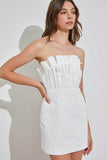 Do + Be Romantic Off Shoulder Sleeveless Ruffle Knee-Length Dress - Rosa Apparel