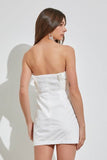 Do + Be Romantic Off Shoulder Sleeveless Ruffle Knee-Length Dress - Rosa Apparel