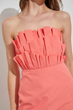 Do + Be Romantic Off Shoulder Sleeveless Ruffle Knee-Length Dress - Rosa Apparel