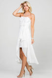 LA SCALA Open Back Lace and Chiffon Surplice Elegant Dress - Rosa Apparel