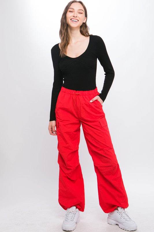 Love Tree Loose Fit Parachute Cargo Pants - Rosa Apparel