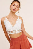 La Miel Crochet Lace V-Neck Sleeveless Bralette Top - Rosa Apparel