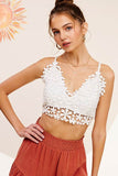 La Miel Crochet Lace V-Neck Sleeveless Bralette Top - Rosa Apparel