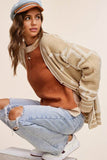 La Miel Reina Casual Oversized V-Neck Long Sleeves Knit Cardigan - Rosa Apparel