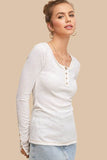 La Miel Casual Leah Ribbed Round Neck Long Sleeves Top - Rosa Apparel