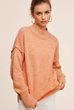 La Miel Ella Drop Shoulder Turtle Neck Long Sleeves Sweater - Rosa Apparel