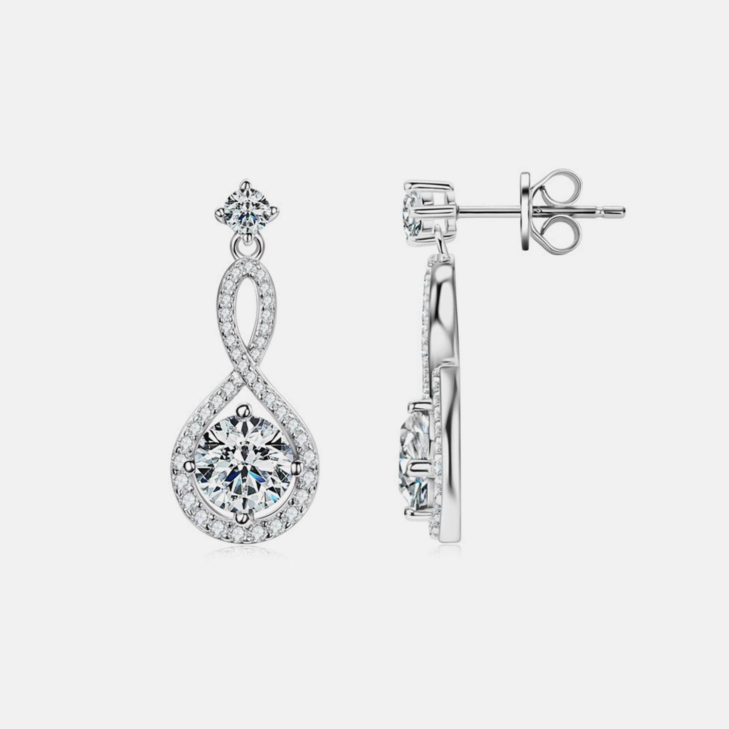 1 Carat Moissanite 925 Sterling Silver Earrings - Rosa Apparel