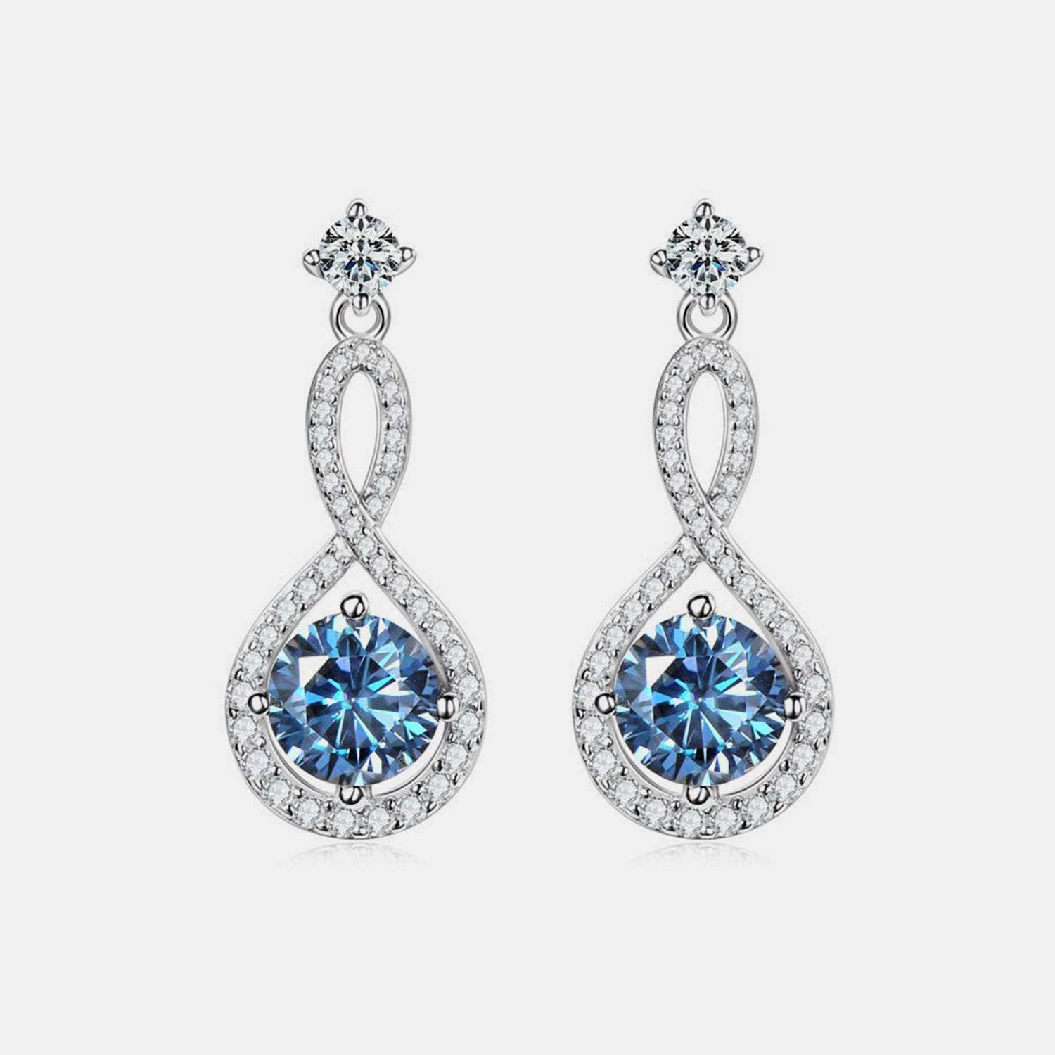 1 Carat Moissanite 925 Sterling Silver Earrings - Rosa Apparel