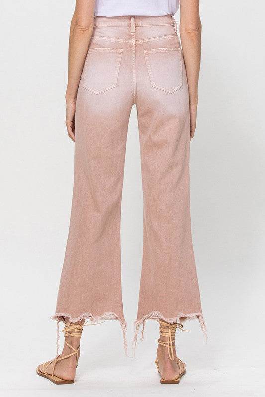 VERVET 90's Vintage Crop Flare Denim Jeans - Rosa Apparel