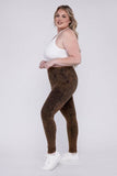 Zenana Plus Mineral Washed Wide Waistband Yoga Leggings - Rosa Apparel