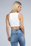 Ambiance Trendy Ribbed V-Neck Cropped Pullover Tank Top - Rosa Apparel
