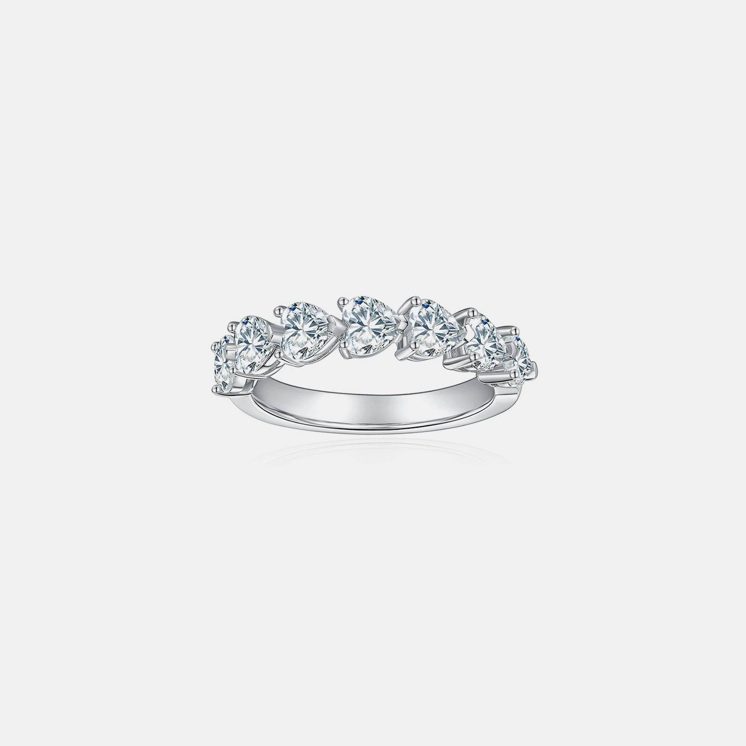 2.1 Carat 925 Sterling Silver Moissanite Heart Ring - Rosa Apparel