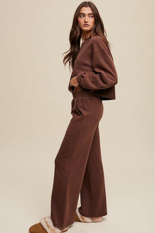 Listicle Knit Sweat Top and Pants Athleisure Lounge Sets - Rosa Apparel