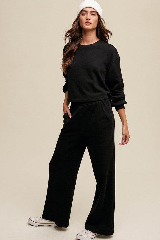 Listicle Knit Sweat Top and Pants Athleisure Lounge Sets - Rosa Apparel