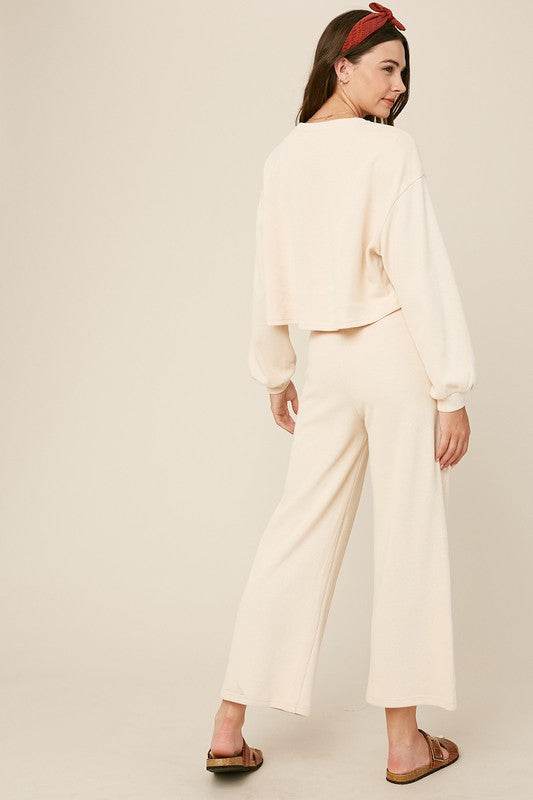 Listicle Knit Sweat Top and Pants Athleisure Lounge Sets - Rosa Apparel