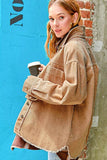 La Miel Daisy Collar Neck Hip Length Long Sleeves Jacket - Rosa Apparel