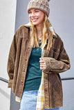 La Miel Daisy Collar Neck Hip Length Long Sleeves Jacket - Rosa Apparel