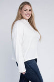Ambiance Plus Drop Shoulder Long Sleeve Mock Neckline Sweater - Rosa Apparel