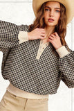 La Miel Oversized Two-Tone Textured Long Sleeve Sweatshirt - Rosa Apparel