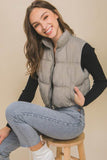 Love Tree High Neck Puffer Sleeveless Vest - Rosa Apparel