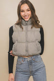 Love Tree High Neck Puffer Sleeveless Vest - Rosa Apparel