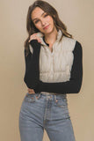 Love Tree High Neck Puffer Sleeveless Vest - Rosa Apparel