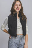 Love Tree High Neck Puffer Sleeveless Vest - Rosa Apparel