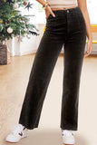 La Miel Casual Candice Raw Edge Hem Zip Fly Cotton Pants - Rosa Apparel