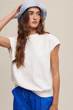 Listicle Short Sleeve Boxy Crew Neck Sweat Top - Rosa Apparel