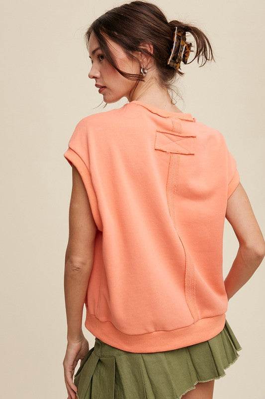 Listicle Short Sleeve Boxy Crew Neck Sweat Top - Rosa Apparel